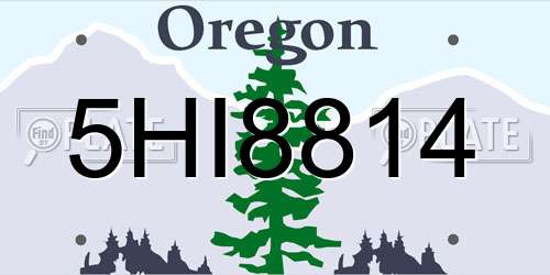 5HI8814 Oregon License Plate