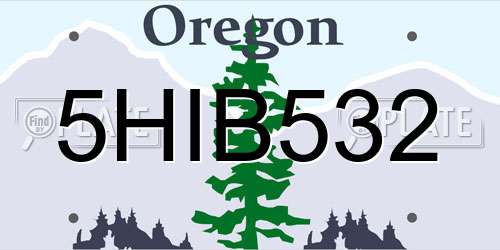 5HIB532 Oregon License Plate