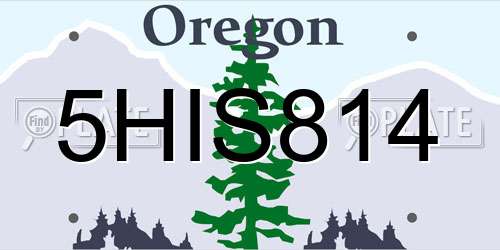 5HIS814 Oregon License Plate
