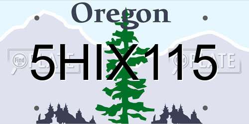 5HIX115 Oregon License Plate