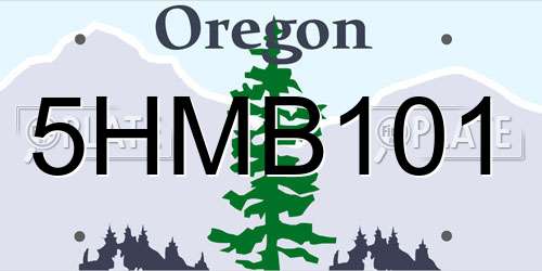 5HMB101 Oregon License Plate