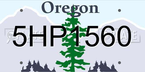 5HP1560 Oregon License Plate