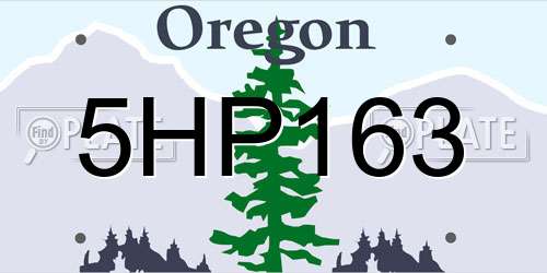 5HP163 Oregon License Plate