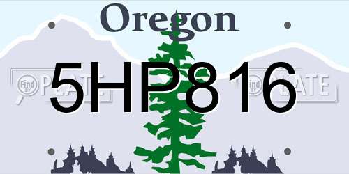 5HP816 Oregon License Plate