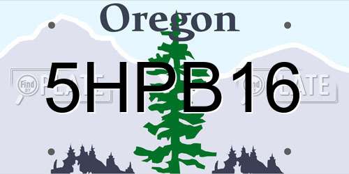 5HPB16 Oregon License Plate