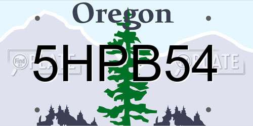 5HPB54 Oregon License Plate