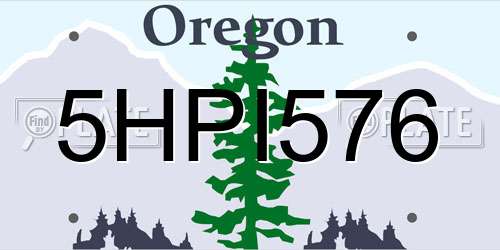 5HPI576 Oregon License Plate