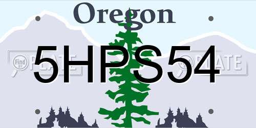 5HPS54 Oregon License Plate