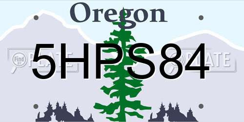 5HPS84 Oregon License Plate