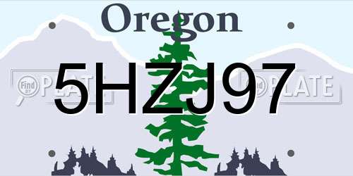 5HZJ97 Oregon License Plate