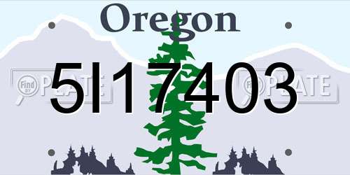 5I17403 Oregon License Plate