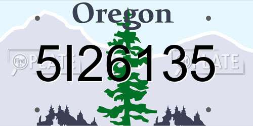 5I26135 Oregon License Plate