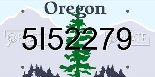 5I52279 Oregon License Plate