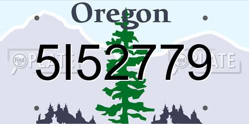 5I52779 Oregon License Plate