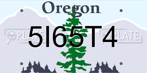 5I65T4 Oregon License Plate