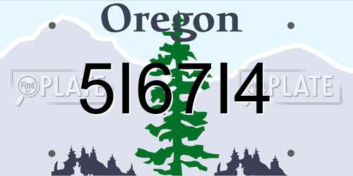5I67I4 Oregon License Plate