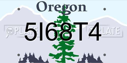 5I68T4 Oregon License Plate