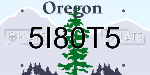 5I80T5 Oregon License Plate