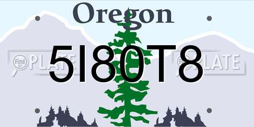 5I80T8 Oregon License Plate