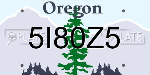 5I80Z5 Oregon License Plate
