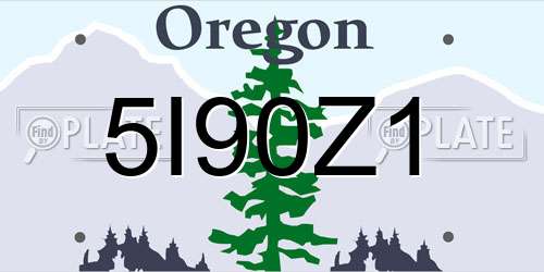 5I90Z1 Oregon License Plate