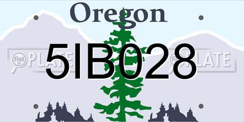 5IB028 Oregon License Plate