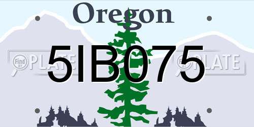 5IB075 Oregon License Plate