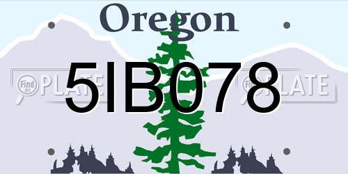 5IB078 Oregon License Plate