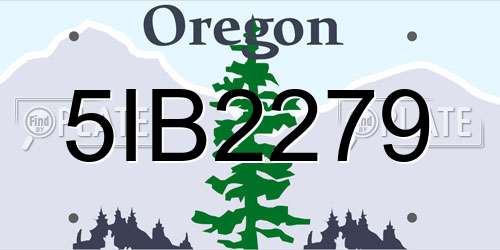 5IB2279 Oregon License Plate