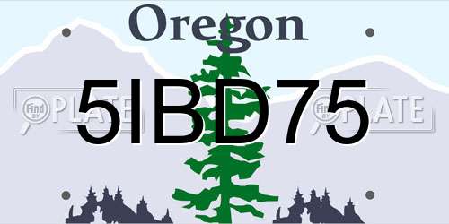 5IBD75 Oregon License Plate