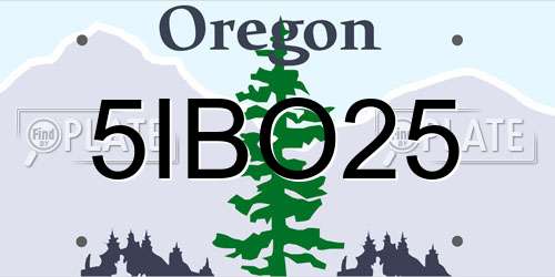 5IBO25 Oregon License Plate