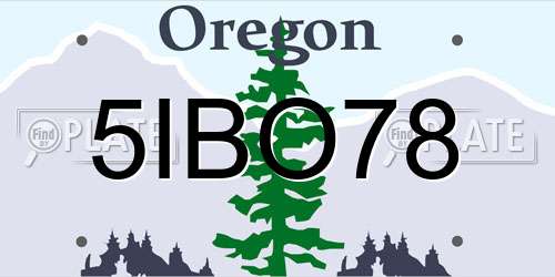 5IBO78 Oregon License Plate