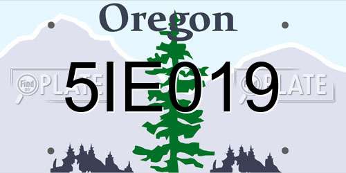 5IE019 Oregon License Plate