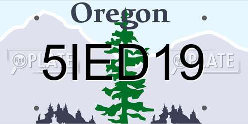 5IED19 Oregon License Plate