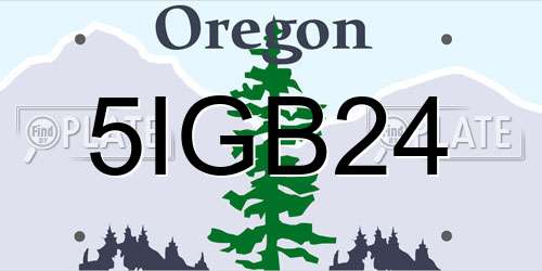 5IGB24 Oregon License Plate