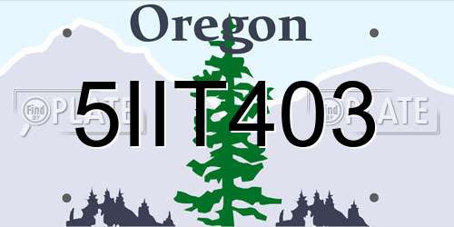 5IIT403 Oregon License Plate