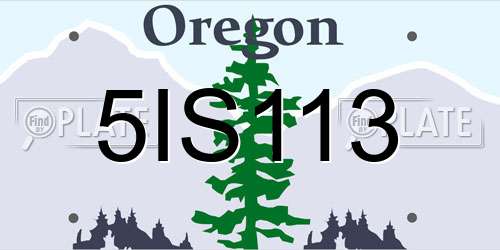 5IS113 Oregon License Plate