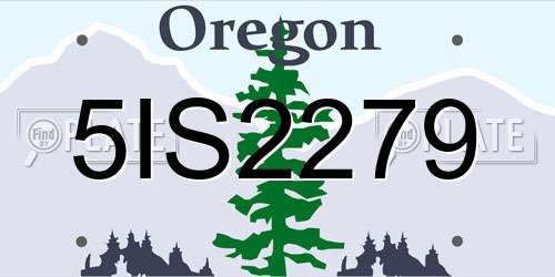 5IS2279 Oregon License Plate