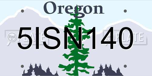 5ISN140 Oregon License Plate