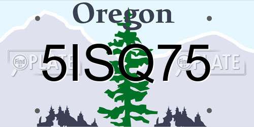 5ISQ75 Oregon License Plate