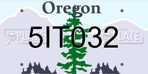 5IT032 Oregon License Plate