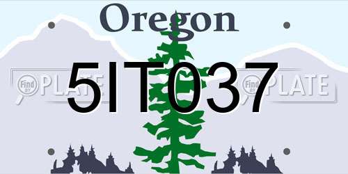 5IT037 Oregon License Plate
