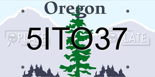 5ITO37 Oregon License Plate