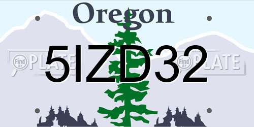 5IZD32 Oregon License Plate