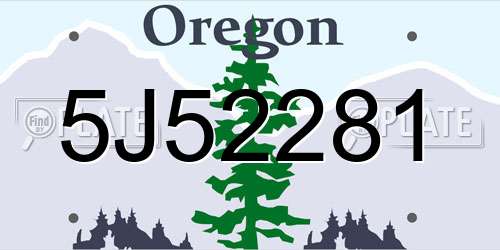 5J52281 Oregon License Plate