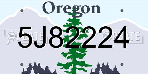 5J82224 Oregon License Plate