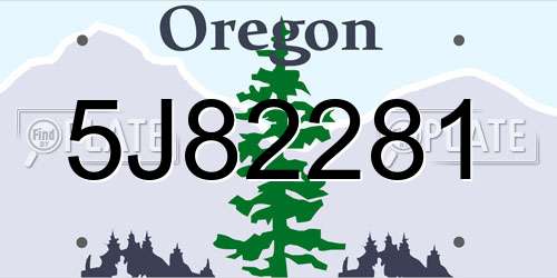5J82281 Oregon License Plate