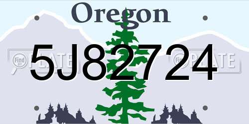 5J82724 Oregon License Plate