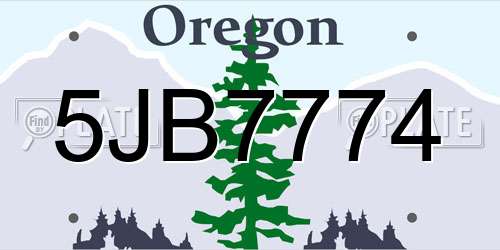 5JB7774 Oregon License Plate