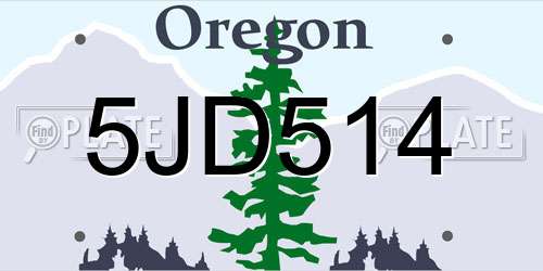 5JD514 Oregon License Plate